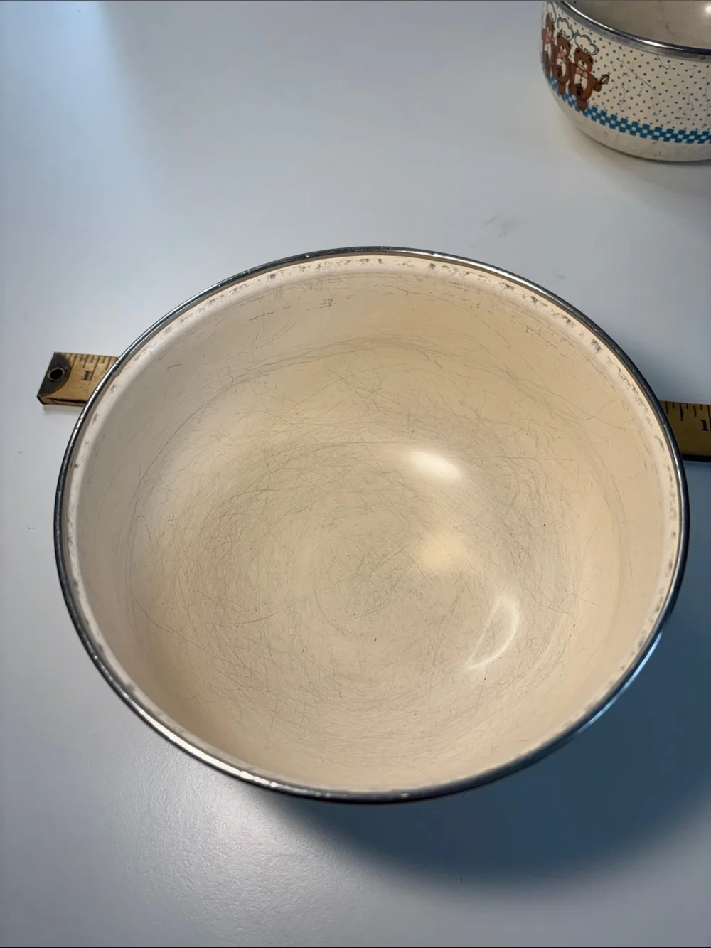 Vintage Cream Teddy Bear Pattern Mixing Bowls - Set of 2 -GB1sku